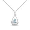 My Diamonds Silver Pear Blue Topaz And Diamond Necklace - D99226