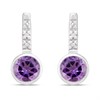 My Diamonds Silver Round Amethyst And Diamond Earrings - D99227