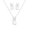 My Diamonds Silver Diamond-Set Cat Gift Set - D99249