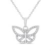My Diamonds Silver Diamond-Set Butterfly Necklace - D99260