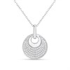 My Diamonds Silver Pave-Set Diamond Circle Necklace - D99262