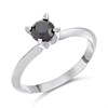 My Diamonds Silver Solitaire Black Diamond Ring, 90pts min - D99279