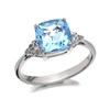 My Diamonds Silver Blue Topaz And Diamond Ring - D9927