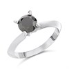 My Diamond Silver Solitaire Black Diamond Ring, 1.25cts min - D99281