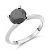 My Diamonds Silver Solitaire Black Diamond Ring, 3cts min - D99284