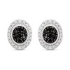 My Diamonds Silver Oval Black And White Diamond Cluster Studs, 20pts/pair - D99285