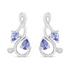 My Diamonds Silver Pear Tanzanite And Diamond Earrings - D99290