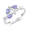 My Diamonds Silver Pear Tanzanite And Diamond Ring - D99292