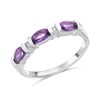 My Diamonds Silver Amethyst And Diamond Ring - D99294