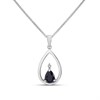 My Diamonds Silver Pear Sapphire And Diamond Necklace - D99296