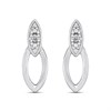 My Diamonds Silver Diamond-Set Marquise Loop Stud Earrings - D99298