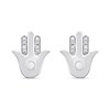 My Diamonds Silver Diamond-Set Hamsa Hand Stud Earrings - D99302