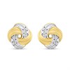 My Diamonds Gold Plated And Silver Diamond-Set Knot Stud Earrings - D99304