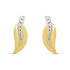 My Diamonds Gold Plated  Silver Diamond Swirl Stud Earrings - D99308