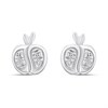 My Diamonds Silver Diamond-Set Apple Stud Earrings - D99311