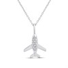 My Diamonds Silver Diamond-Set Plane Necklace - D99313
