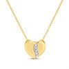 My Diamonds Gold Plated And Silver Diamond-Set Heart Necklace - D99316