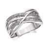 My Diamonds Silver Diamond Crossover Band Ring - 10pts - EXCLUSIVE - D9936