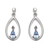 My Diamonds Silver Blue Topaz And Diamond Earrings - 19mm drop - D9959
