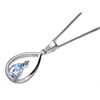 My Diamonds Silver Blue Topaz And Diamond Pendant And Chain - D9969