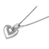 My Diamonds Silver Diamond Double Heart Necklace - D9988