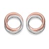 Silver Two Colour Circles Stud Earrings - 10mm - F01002