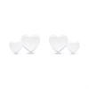 Silver Double Heart Stud Earrings - 10mm - F01021