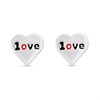 Silver Love Heart Stud Earrings -5mm - F01024
