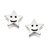 Silver Smiley Star Stud Earrings - 5mm - F0131