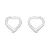 Silver Open Heart Stud Earrings - 8mm - F0136