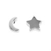 Silver Moon And Star Stud Earrings - 4mm - F0235