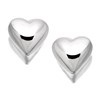 Silver Curvy Heart Stud Earrings - 7mm - F0264