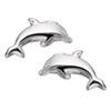 Silver Dolphin Stud Earrings - 15mm - F0271