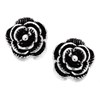 Silver Rose Stud Earrings - 6mm - F0276