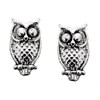 Silver Owl Stud Earrings - 10mm - F0277