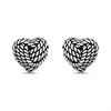 Silver Knot Heart Stud Earrings - F0279
