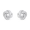Silver Double Knot Stud Earrings- 8mm - F0285