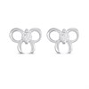 Silver Cubic Zirconia Bow Stud Earrings - F03118