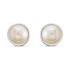 Silver Cultured Freshwater Pearl 5.5-6mm Stud Earrings - F03119