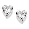 Silver Heart Cubic Zirconia Earrings - 6mm - F0312