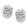 Silver Crystal Ball Stud Earrings - 8mm - F0354