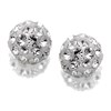 Silver Crystal Ball Stud Earrings - 6mm - F0355