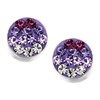 Silver Lavender And White Crystal Circle Earrings - 7mm - F0373