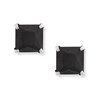 Silver 7mm Black Cubic Zirconia Square Stud Earrings - F0384