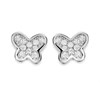 Silver Cubic Zirconia Butterfly Stud Earrings - 7mm - F04023
