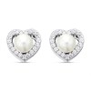 Silver Freshwater Pearl And Cubic Zirconia Stud Earrings - 8mm - F04035