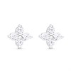 Silver Cubic Zirconia Flower Stud Earrings - 5mm - F04041