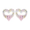 Silver Cubic Zirconia Heart Stud Earrings - 8mm - F04052