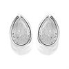 Silver Cubic Zirconia Teardrop Stud Earrings - 7mm - F04054