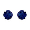 Silver Blue Cubic Zirconia Stud Earrings - 10mm - F04061